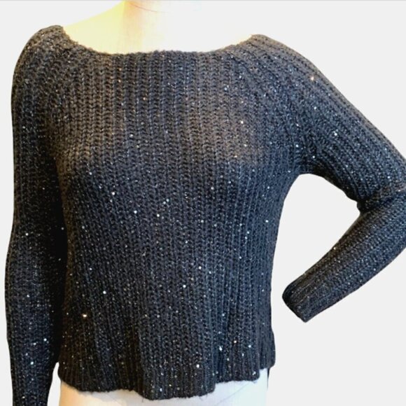 Jennifer Lopez Sequin Sweater XS Gray 193C - Picture 2 of 12